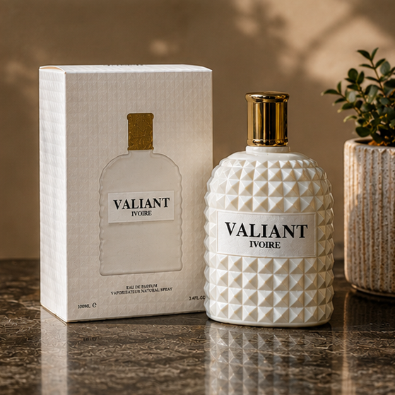 Valiant Ivoire Eau de Parfum for Women 3.4 Fl Oz (100ml) – Long Lasting Floral Musk Perfume – Elegant Feminine Fragrance Spray for Daily Wear, Date Night &amp; Special Occasions
