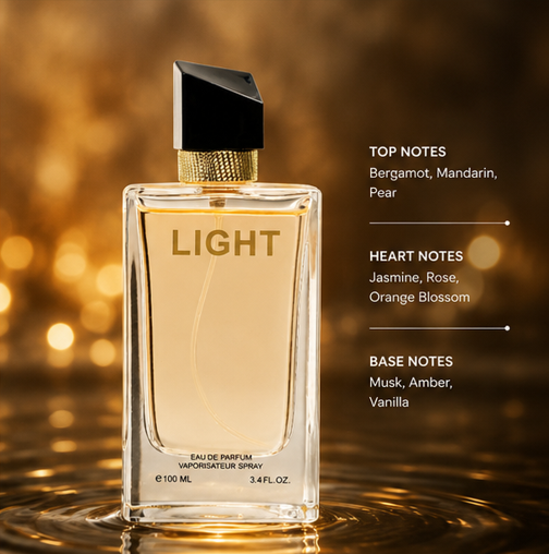 Light Eau de Parfum for Women 3.4 Fl Oz (100ml) – Long Lasting Floral Fruity Perfume for Women – Elegant Feminine Fragrance with Fresh Citrus, White Floral &amp; Soft Musk Notes – Premium Gift for Women