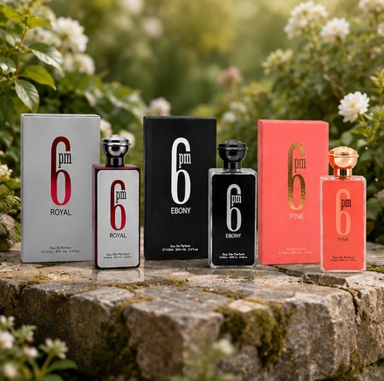 6 PM Perfume Gift Set – Royal, Ebony &amp; Pink Eau de Parfum Collection | 3 x 3.4 Fl Oz (100ml) Long Lasting Luxury Perfume Set for Women &amp; Men | Fresh, Floral, Woody Fragrances