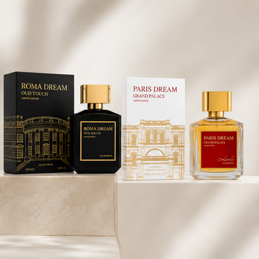 Roma Dream Oud Touch &amp; Paris Dream Grand Palace Perfume Gift Set for Women and Men – 2 Pack Eau de Parfum Fragrance Collection – Long Lasting Luxury Oud, Amber, Floral &amp; Woody Scent Gift Set, 100ml Each