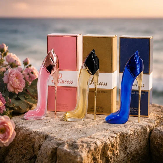 Princess Pink, Gold &amp; Blue High Heel Perfume Gift Set for Women – 3 Piece Eau de Parfum Bundle, Long Lasting Floral, Fresh &amp; Oriental Fragrance Collection, Luxury Women&