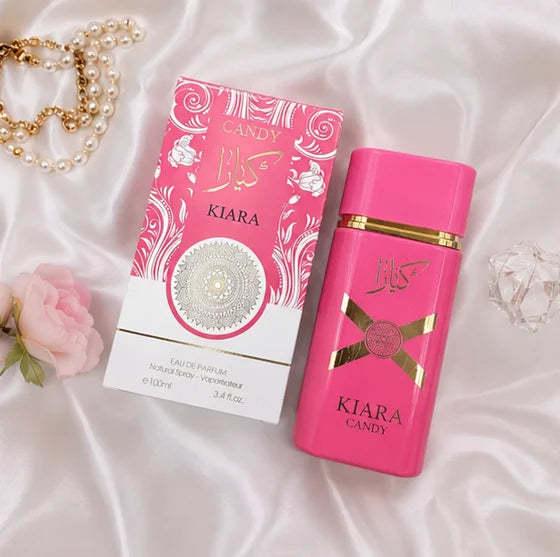 Kiara Candy Eau de Parfum for Women 3.4 Fl Oz (100ml) – Long Lasting Sweet Fruity Floral Perfume – Gourmand Vanilla Candy Fragrance Spray for Women
