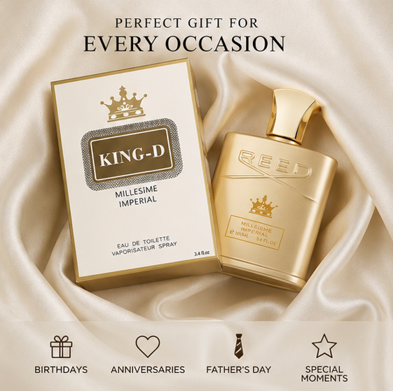 King-D Millesime Imperial Eau De Toilette 100ml (3.4 Fl Oz) – Fresh Citrus Woody Fragrance for Men – Long Lasting Luxury Cologne Spray for Daily Wear, Office &amp; Special Occasions