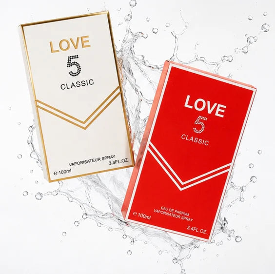 Love 5 Classic Perfume Gift Set for Women – Gold &amp; Red Eau de Parfum 3.4 Fl Oz (100ml) Each – Long Lasting Floral Fruity Vanilla Fragrance Duo