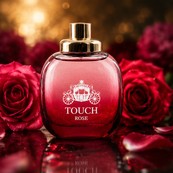 Touch Rose Eau de Parfum for Women 3.4 Fl Oz (100ml) – Long Lasting Rose Floral Perfume – Elegant Feminine Fragrance Spray for Daily Wear, Date Night &amp; Special Occasions