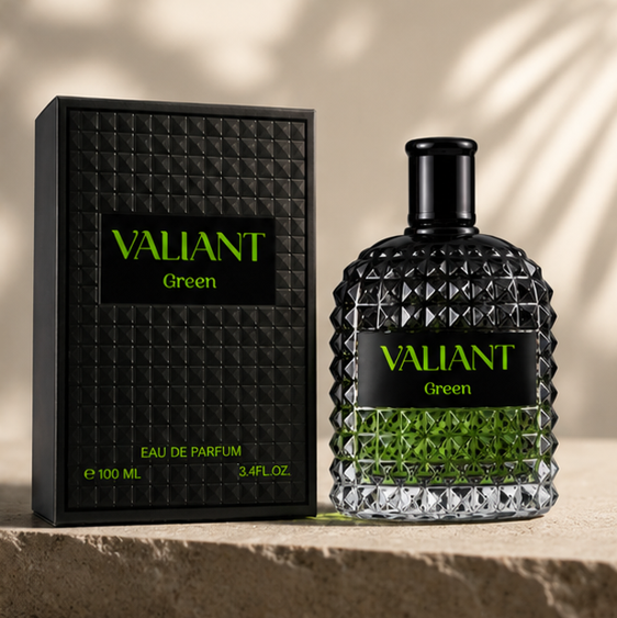 Valiant Green Eau de Parfum for Men 3.4 Fl Oz (100ml) – Long Lasting Fresh Woody Aromatic Cologne Spray – Masculine Day &amp; Night Fragrance for Men