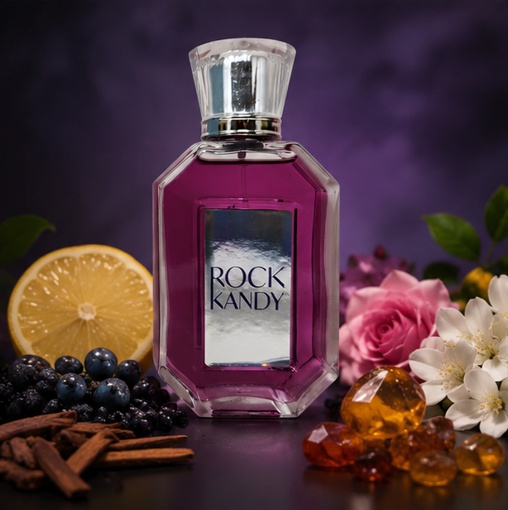 Rock Kandy Pour Femme Eau de Parfum for Women 3.4 Fl Oz (100ml) – Long Lasting Fruity Floral Perfume for Women – Sweet Feminine Fragrance with Berry, Floral &amp; Soft Musk Notes – Elegant Gift for Women