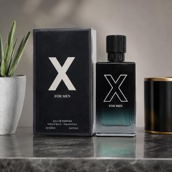 X for Men Eau de Parfum 3.4 Fl Oz (100ml) – Long Lasting Fresh Woody Aromatic Cologne for Men with Citrus, Amber, Musk &amp; Cedar Notes – Premium Masculine Fragrance Gift