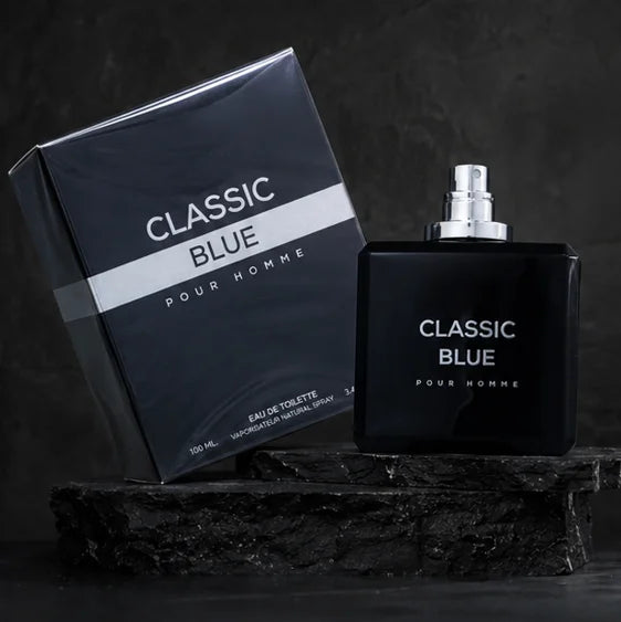 Classic Blue Pour Homme Eau de Toilette for Men 3.4 Fl Oz (100ml) – Long Lasting Fresh Woody Aromatic Men&
