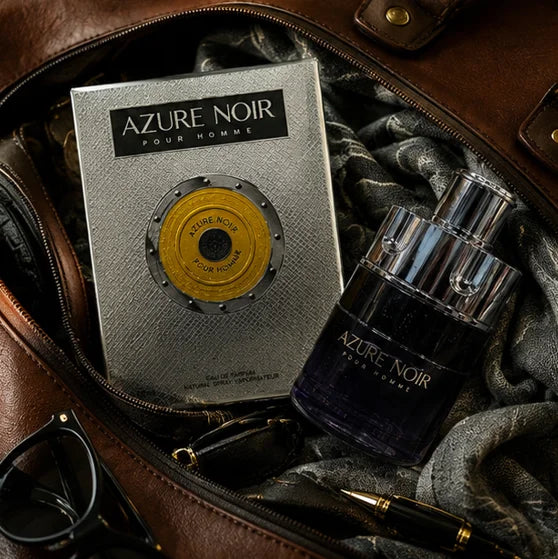 Azure Noir Pour Homme Eau de Parfum for Men 3.4 Fl Oz (100ml) – Long Lasting Woody Aromatic Men&