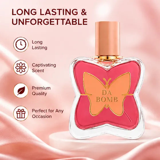 DA BOMB Eau De Parfum for Women 100ml (3.4 Fl Oz) – Sweet Floral Vanilla Perfume for Women – Long Lasting Feminine Fragrance Spray