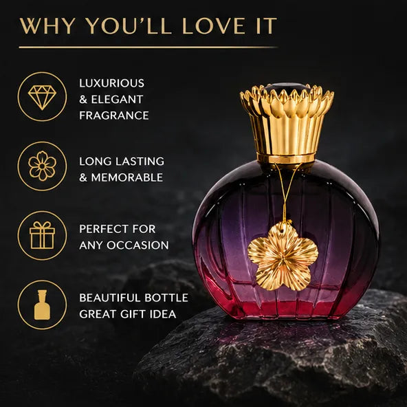 Stellar Diamond Noir Eau De Parfum for Women 100ml (3.4 Fl Oz) – Long Lasting Floral Amber Perfume for Women – Elegant Feminine Fragrance Spray