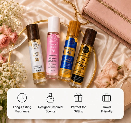 Ryan Blake His &amp; Hers Designer-Inspired Body Mist Collection – 4 Long-Lasting Fragrance Sprays