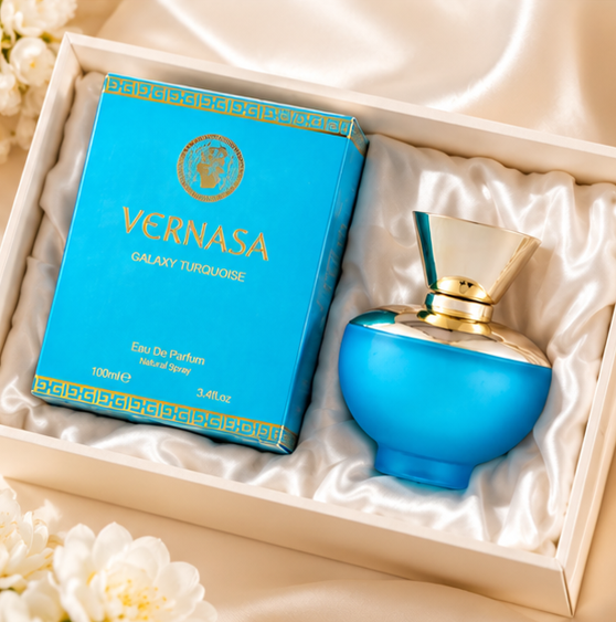 Vernasa Galaxy Turquoise Eau de Parfum for Women 3.4 Fl Oz (100ml) – Long Lasting Fresh Floral Fruity Perfume – Elegant Everyday Fragrance Spray for Women
