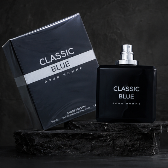 Classic Blue Pour Homme Eau de Toilette for Men 3.4 Fl Oz (100ml) – Long Lasting Fresh Woody Aromatic Men&