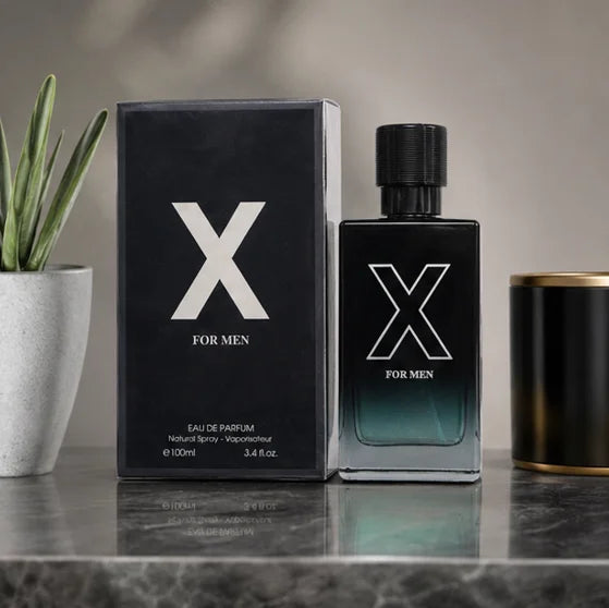 X for Men Eau de Parfum 3.4 Fl Oz (100ml) – Long Lasting Fresh Woody Aromatic Cologne for Men with Citrus, Amber, Musk &amp; Cedar Notes – Premium Masculine Fragrance Gift