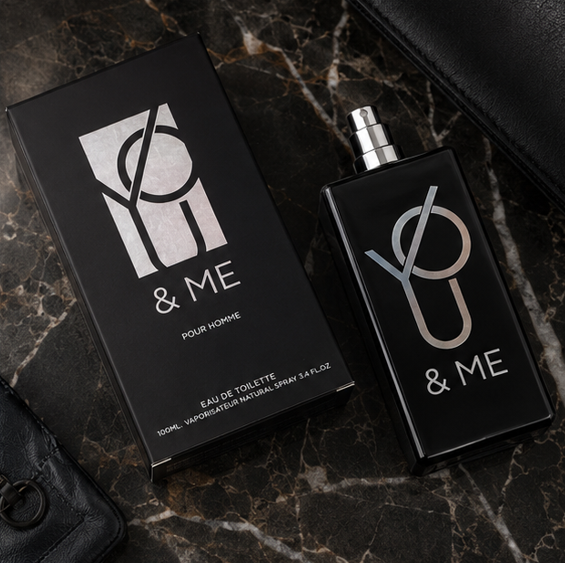 YOU &amp; ME Pour Homme Eau de Toilette for Men 3.4 Fl Oz (100ml) – Long Lasting Fresh Woody Aromatic Cologne with Citrus, Lavender, Amber &amp; Musk – Premium Men&