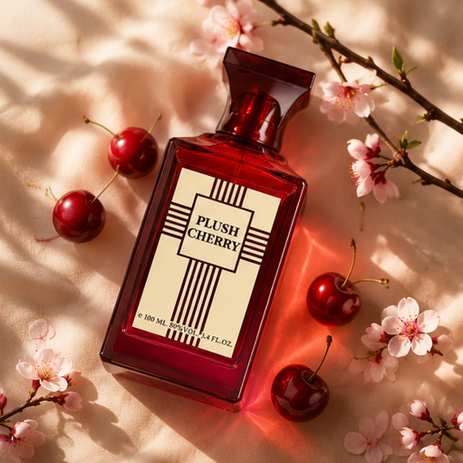 Plush Cherry Eau de Parfum for Women, Sweet Cherry Perfume, Long Lasting Fruity Floral Fragrance, Warm Vanilla &amp; Amber Inspired Scent, Everyday Wear, Date Night Perfume, 3.4 Fl Oz / 100ml