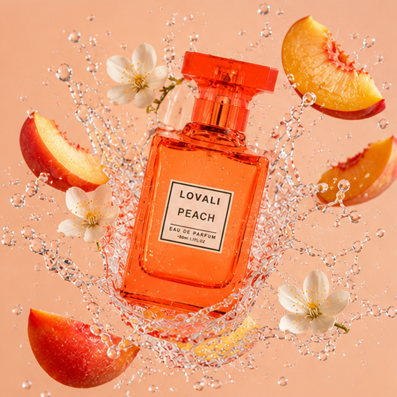 Lovali Peach Eau de Parfum for Women 3.0 Fl Oz (90ml) – Fruity Floral Peach Perfume with Sweet Juicy Notes, Soft Florals &amp; Warm Musk – Long Lasting Feminine Fragrance