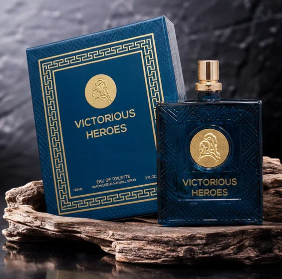 Victorious Heroes Eau de Toilette for Men 3 Fl Oz (90ml) – Long Lasting Fresh Woody Aromatic Men&