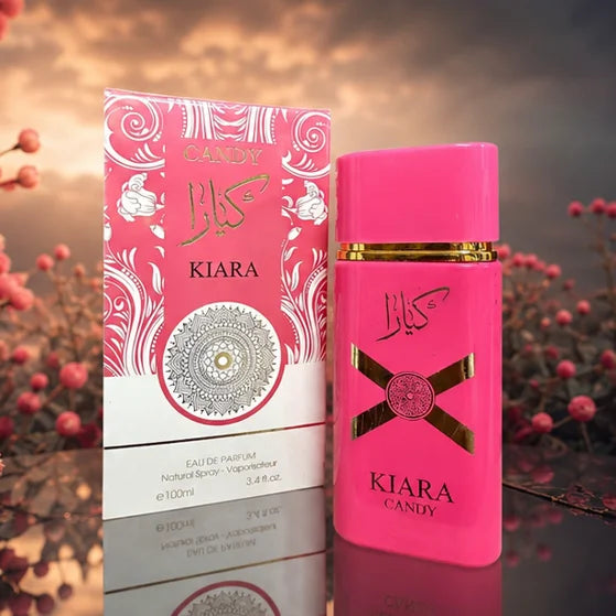 Kiara Candy Eau de Parfum for Women 3.4 Fl Oz (100ml) – Long Lasting Sweet Fruity Floral Perfume – Gourmand Vanilla Candy Fragrance Spray for Women