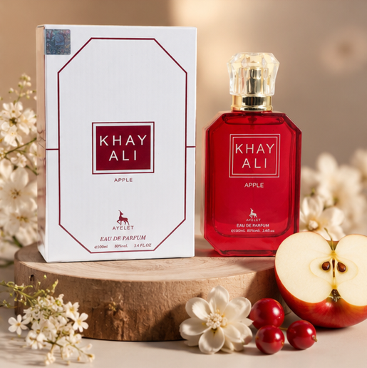 Khayali Apple Eau de Parfum for Women &amp; Men, 3.4 Fl Oz (100ml) – Fruity Apple Fragrance with Sweet Floral &amp; Warm Musk Notes – Long Lasting Unisex Perfume for Daily Wear and Special Occasions