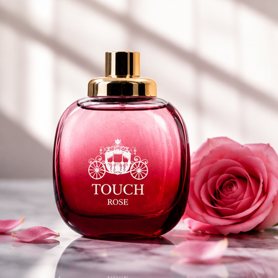 Touch Rose Eau de Parfum for Women 3.4 Fl Oz (100ml) – Long Lasting Rose Floral Perfume – Elegant Feminine Fragrance Spray for Daily Wear, Date Night &amp; Special Occasions