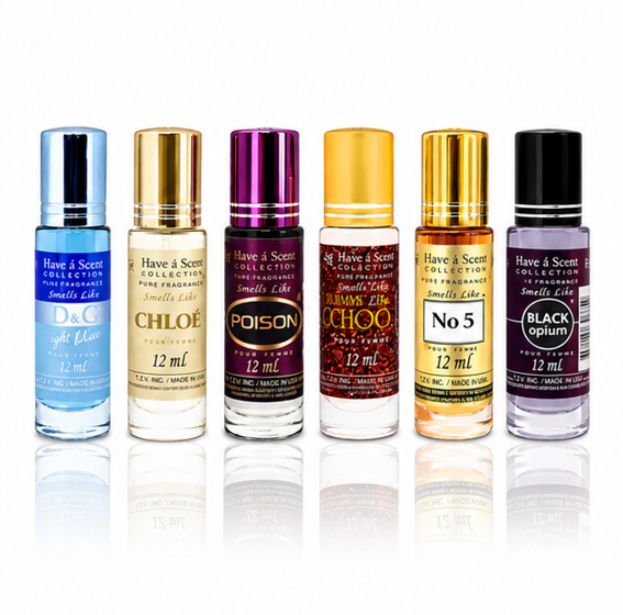 Women’s Assorted Fragrance Oil Set – 6 x 12ml Roll-On Fragrance Oils | Long-Lasting