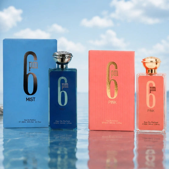 6 PM Mist &amp; 6 PM Pink Perfume Gift Set for Women – 2 x 3.4 Fl Oz (100ml) Eau de Parfum – Long Lasting Floral Fruity Sweet Perfume Collection for Women