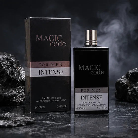 Magic Code Intense for Men Eau de Parfum 3.4 Fl Oz (100ml) – Long Lasting Woody Amber Spicy Men&