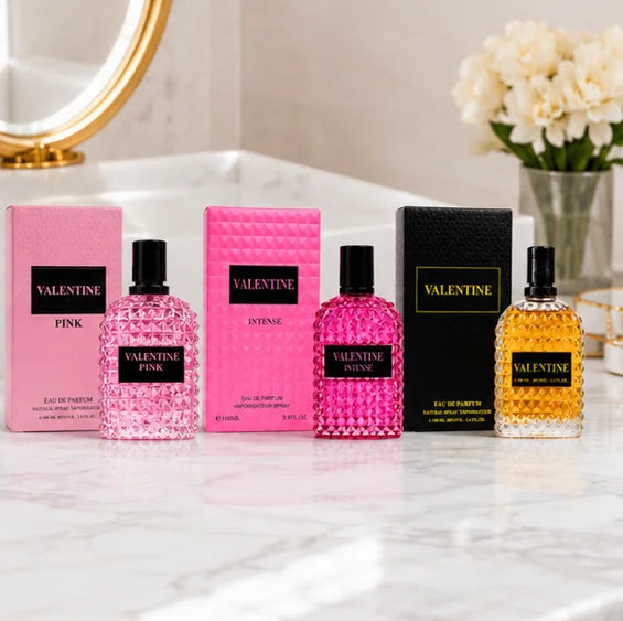 Valentine Perfume Gift Set for Women | Pink, Intense &amp; Classic Eau De Parfum Collection | 3-Piece Long Lasting Women&