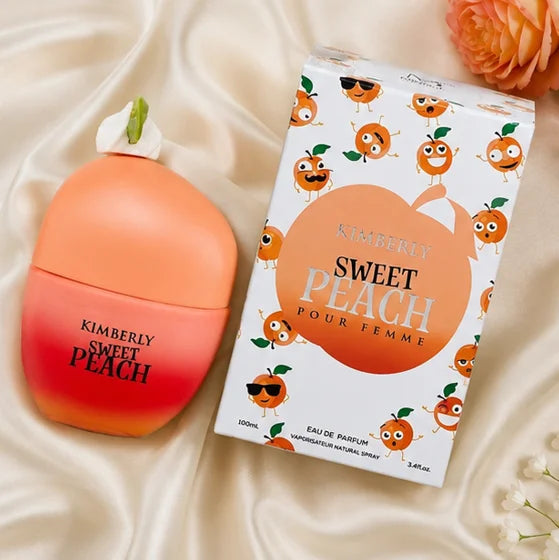 Kimberly Sweet Peach Eau de Parfum for Women 3.4 Fl Oz (100ml) – Long Lasting Fruity Floral Peach Perfume – Sweet Feminine Fragrance Spray for Daily Wear &amp; Gifts