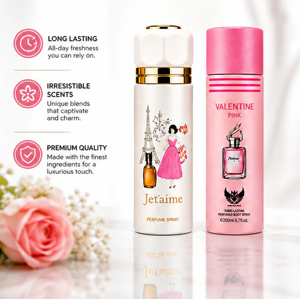 Women’s Perfume Body Spray 2 Pack – Long Lasting Fragrance Set – Floral &amp; Sweet Elegant Scents