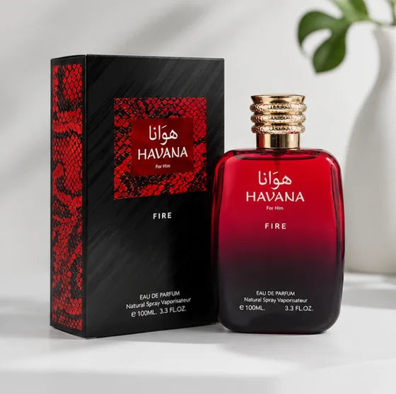 Havana Fire Eau de Parfum for Men, Long Lasting Warm Spicy Woody Cologne Spray, Premium Masculine Fragrance, Everyday &amp; Evening Wear, 3.3 Fl Oz (100ml)
