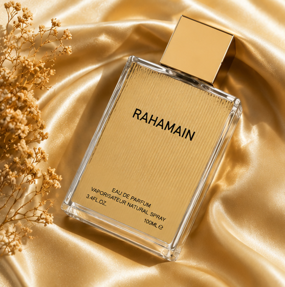 Rahamain Eau de Parfum 3.4 Fl Oz (100ml) – Long Lasting Unisex Perfume – Warm Woody Amber Fragrance Spray for Men &amp; Women, Daily Wear, Evening Events &amp; Special Occasions