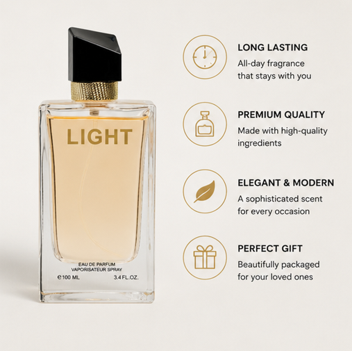 Light Eau de Parfum for Women 3.4 Fl Oz (100ml) – Long Lasting Floral Fruity Perfume for Women – Elegant Feminine Fragrance with Fresh Citrus, White Floral &amp; Soft Musk Notes – Premium Gift for Women