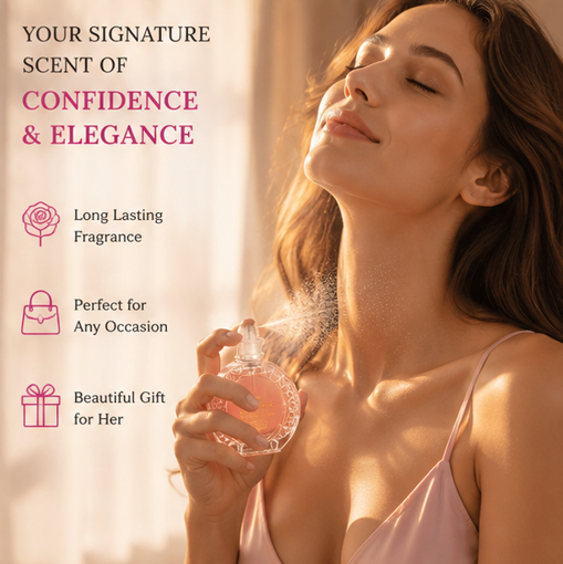 Rose Blossom Eau de Parfum for Women, Floral Rose Perfume, Long Lasting Feminine Fragrance with Soft Floral &amp; Powdery Notes, Elegant Everyday Scent for Women, Gift for Her, 3.4 Fl Oz / 100ml
