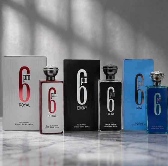 6 PM Perfume Gift Set for Men – Royal, Ebony &amp; Mist Eau de Parfum Collection | 3 x 3.4 Fl Oz (100ml) Long Lasting Fresh Woody Spicy Fragrance Set for Men