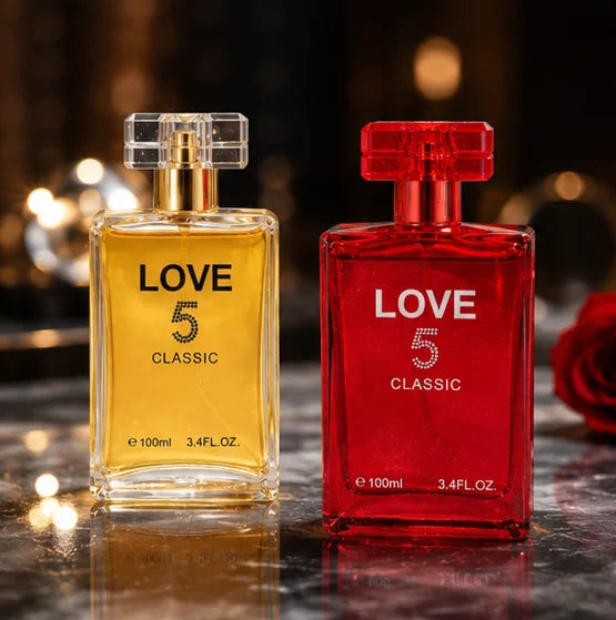 Love 5 Classic Perfume Gift Set for Women – Gold &amp; Red Eau de Parfum 3.4 Fl Oz (100ml) Each – Long Lasting Floral Fruity Vanilla Fragrance Duo