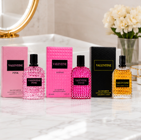 Valentine Perfume Gift Set for Women | Pink, Intense &amp; Classic Eau De Parfum Collection | 3-Piece Long Lasting Women&