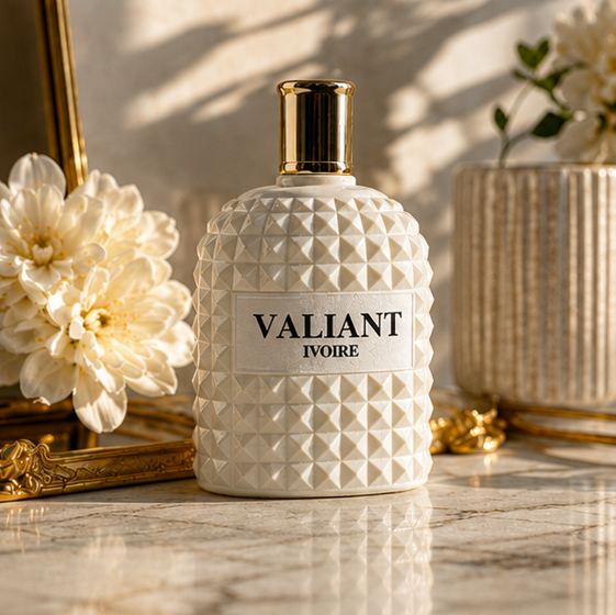 Valiant Ivoire Eau de Parfum for Women 3.4 Fl Oz (100ml) – Long Lasting Floral Musk Perfume – Elegant Feminine Fragrance Spray for Daily Wear, Date Night &amp; Special Occasions