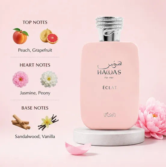 HAWAS ÉCLAT Eau De Parfum for Women 100ml (3.38 Fl Oz)