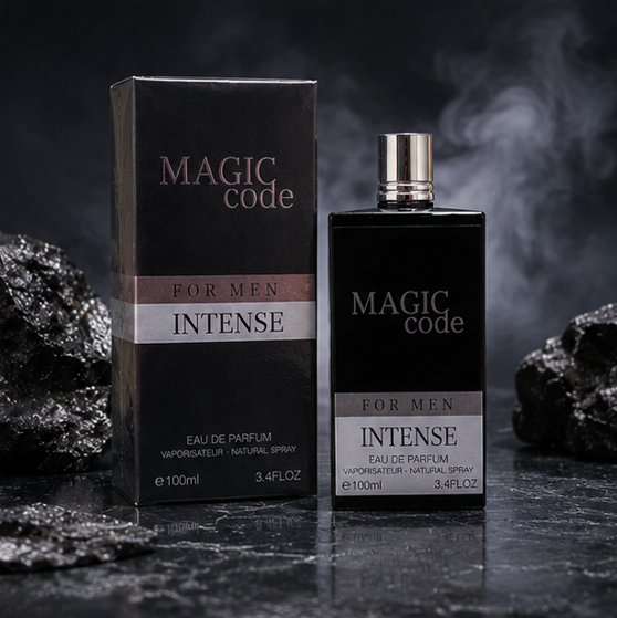 Magic Code Intense for Men Eau de Parfum 3.4 Fl Oz (100ml) – Long Lasting Woody Amber Spicy Men&