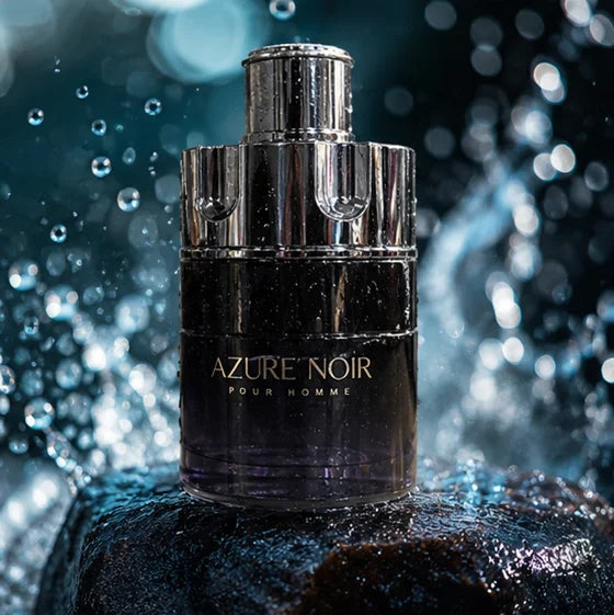 Azure Noir Pour Homme Eau de Parfum for Men 3.4 Fl Oz (100ml) – Long Lasting Woody Aromatic Men&