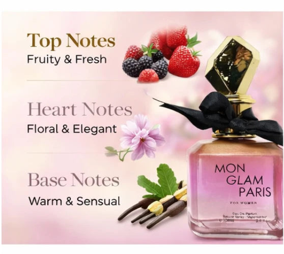 Mon Glam Paris 3.4 oz Eau de Parfum for Women | Elegant Sweet Floral