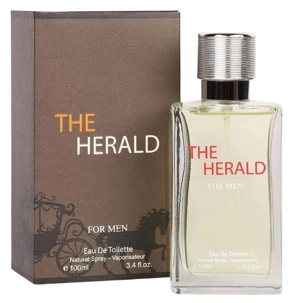 The Herald for Men 100ml Eau de Toilette bottle and brown box