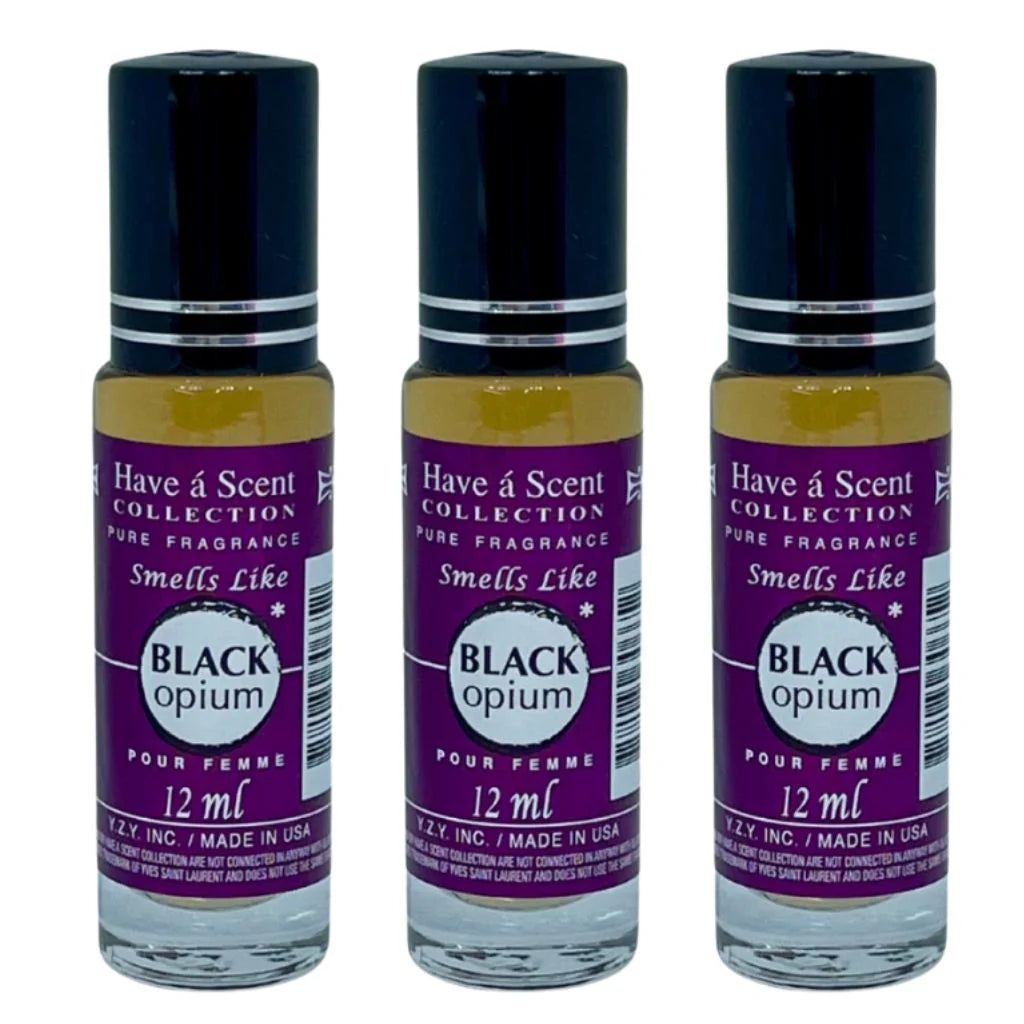 3 Pack Perfume Roll-On Oil – Black Opium – 12ml Each
have a scent
have a scent oil
have a scent collection
have a scent collection perfume
have a scent perfume oil 
have a scent collection oil
have a scent roll on
have a scent collection pure fregrance 