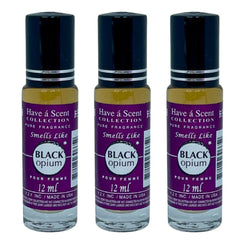 3 Pack Perfume Roll-On Oil – Black Opium – 12ml Each