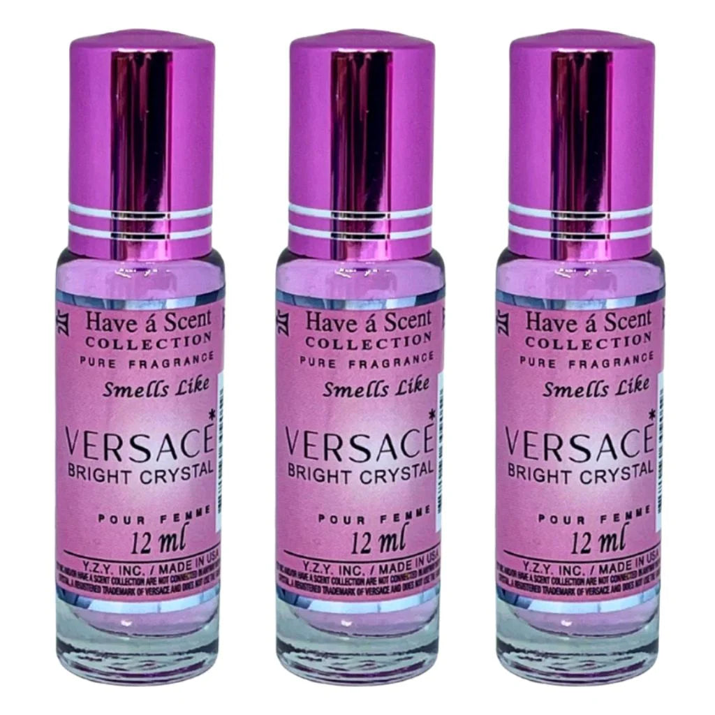 3 Pack Perfume Roll-On Oil – Versace Bright Crystal – 12ml Each
have a scent
have a scent oil
have a scent collection
have a scent collection perfume
have a scent perfume oil 
have a scent collection oil
have a scent roll on
have a scent collection pure fregrance 