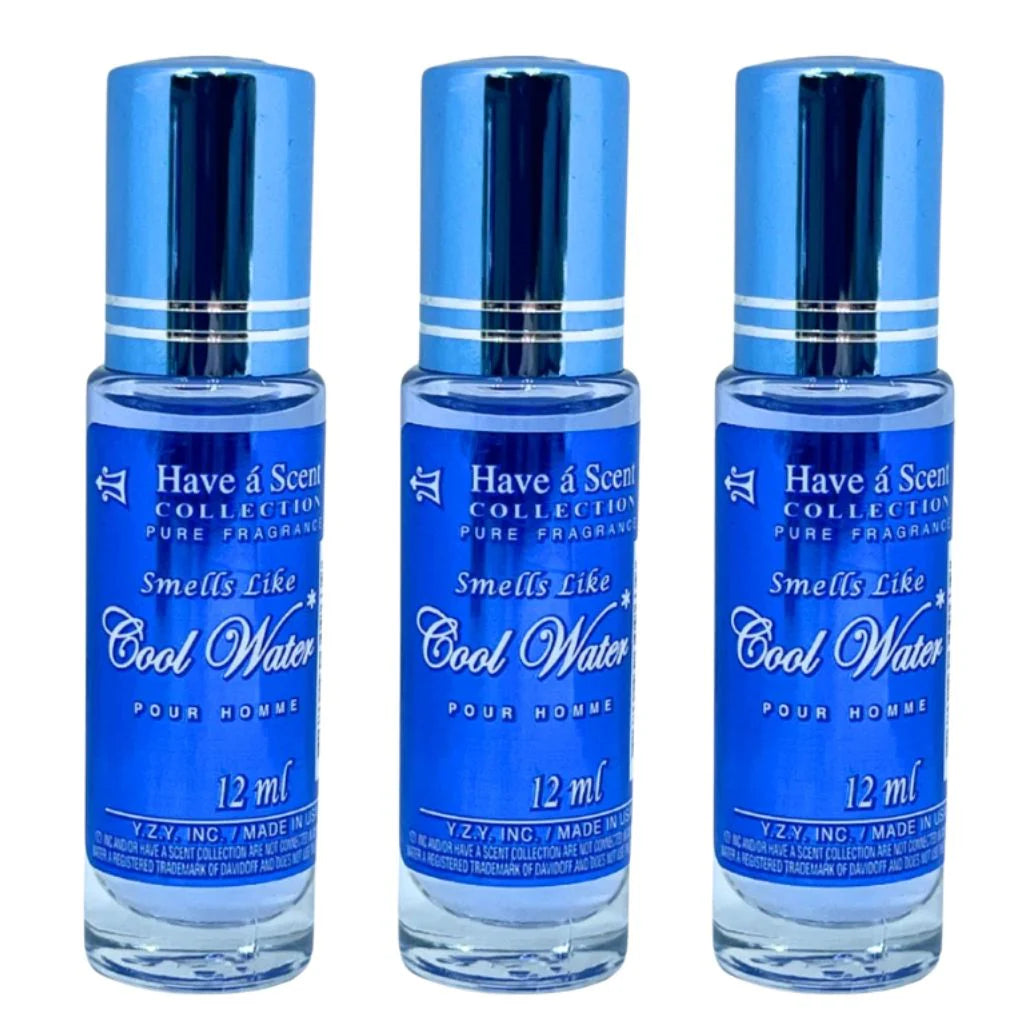 3 Pack Perfume Roll-On Oil – Cool Water – 12ml Each
have a scent
have a scent oil
have a scent collection
have a scent collection perfume
have a scent perfume oil 
have a scent collection oil
have a scent roll on
have a scent collection pure fregrance 